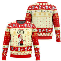 Hooktab Christ The Charlie Brown and Snoopy Show Ugly Christmas Sweater