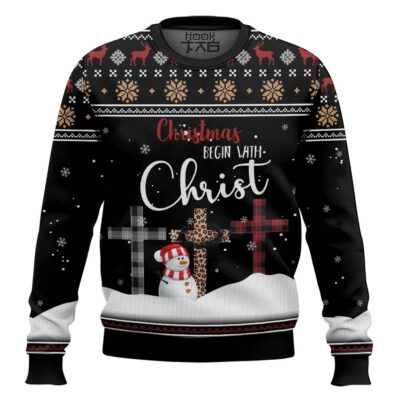 Christmas Begin With Christ Ugly Christmas Sweater