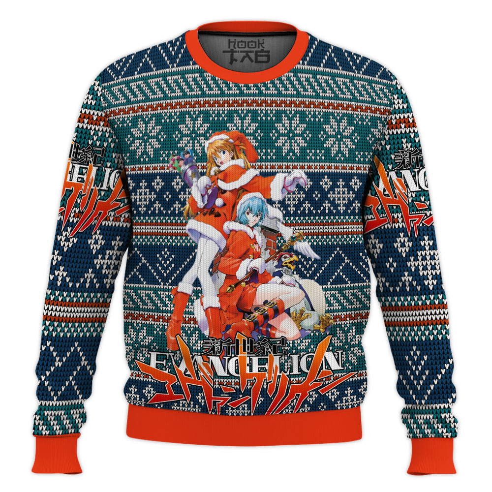Hooktab Christmas Evangelion Ugly Christmas Sweater Hooktab Christmas Evangelion Ugly Christmas Sweater