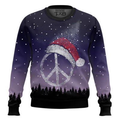 Christmas Hippie Peace Sign Ugly Christmas Sweater