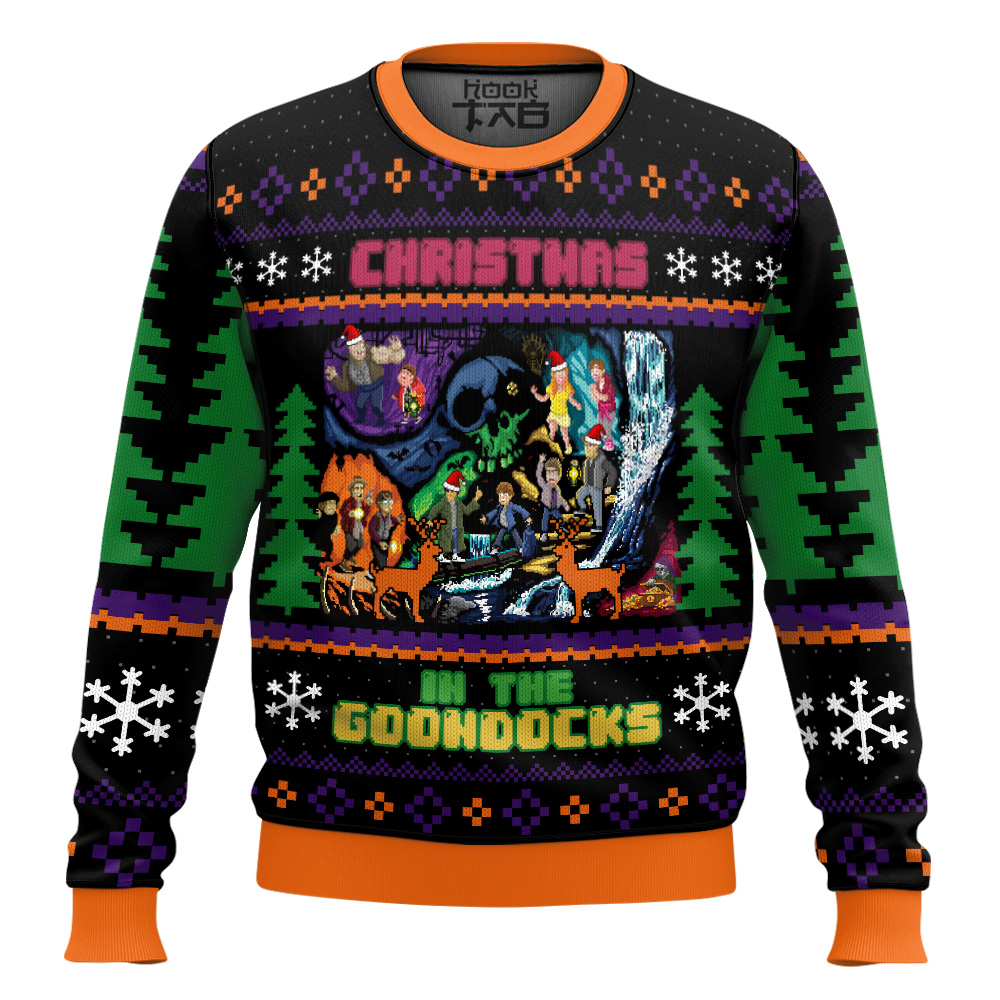 Hooktab Christmas In The Goondocks The Goonies Ugly Christmas Sweater Hooktab Christmas In The Goondocks The Goonies Ugly Christmas Sweater