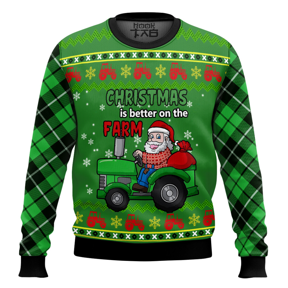 Hooktab Christmas Is Better On The Farm Ugly Christmas Sweater Hooktab Christmas Is Better On The Farm Ugly Christmas Sweater