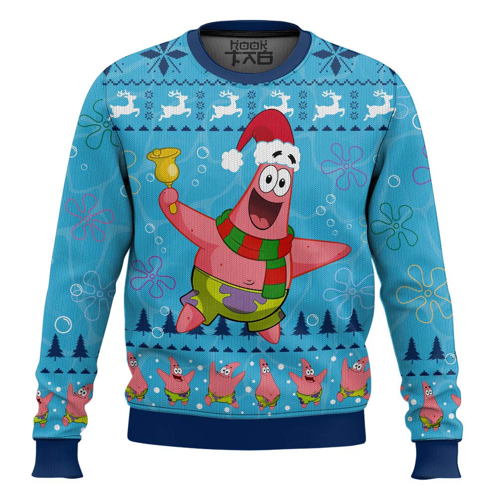 Hooktab Christmas Patrick SpongeBob SquarePants Ugly Christmas Sweater Hooktab Christmas Patrick SpongeBob SquarePants Ugly Christmas Sweater
