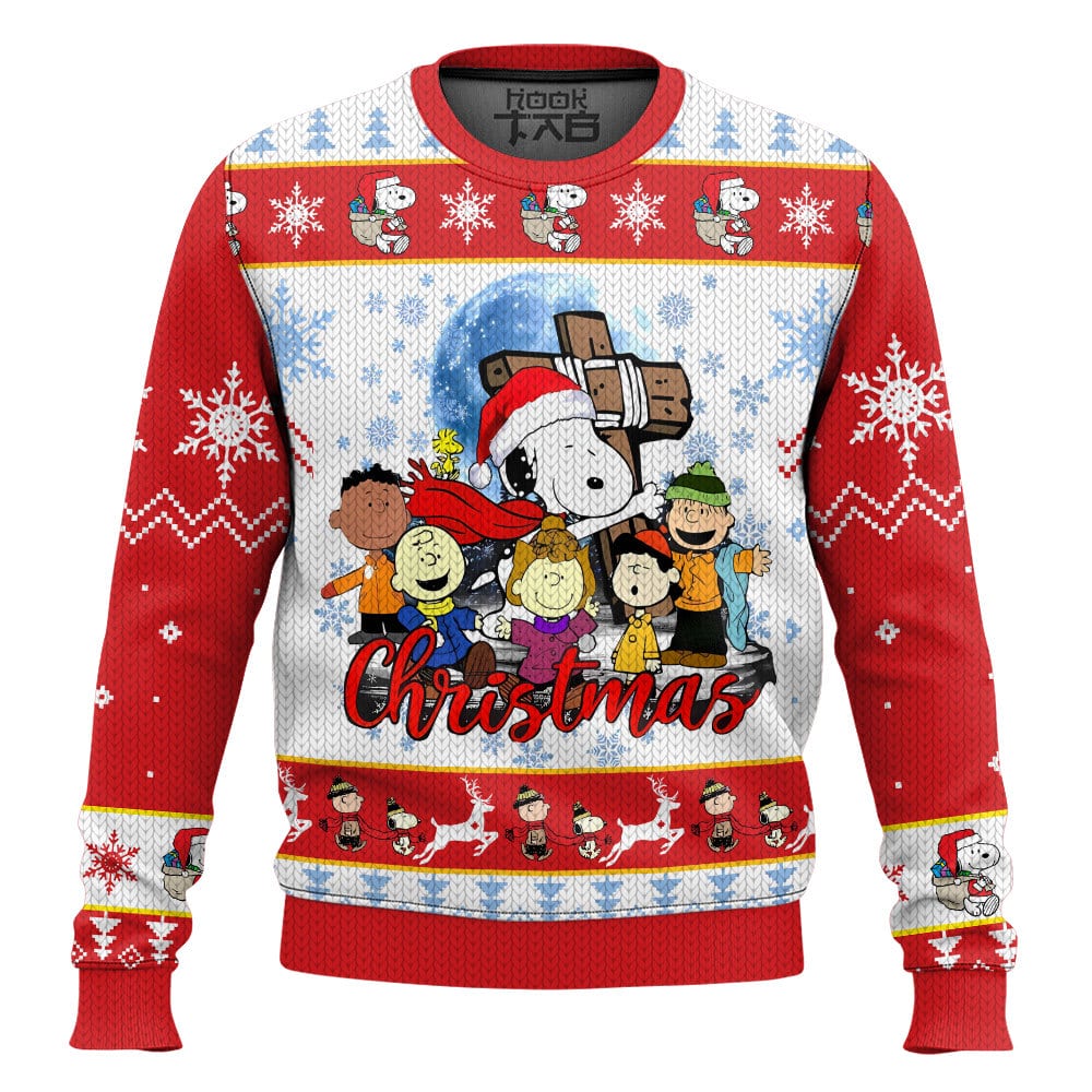 Hooktab Christmas The Charlie Brown and Snoopy Show Ugly Christmas Sweater Hooktab Christmas The Charlie Brown and Snoopy Show Ugly Christmas Sweater
