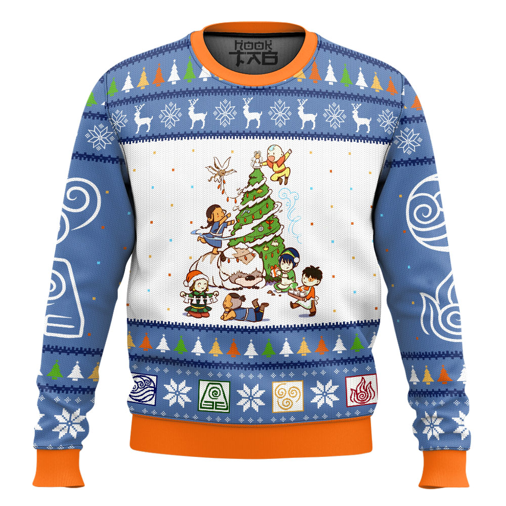 Hooktab Christmas Time Avatar The Last Airbender Ugly Christmas Sweater Hooktab Christmas Time Avatar The Last Airbender Ugly Christmas Sweater