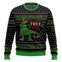 Hooktab Christmas Tree Rex Jurassic Park Ugly Christmas Sweater