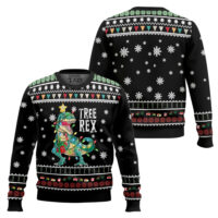 Hooktab Christmas Tree Rex Ugly Christmas Sweater