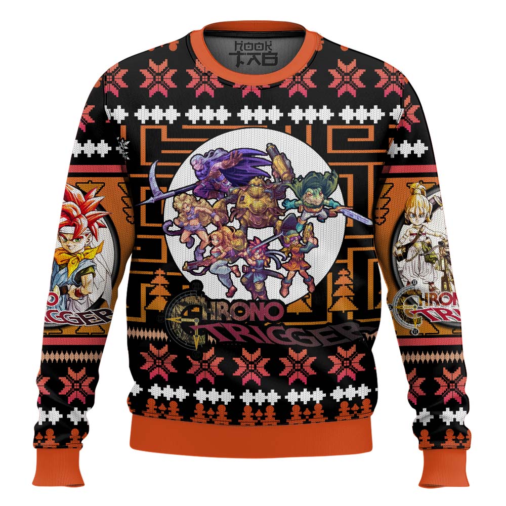 Hooktab Chrono Heroes Chrono Trigger Ugly Christmas Sweater Hooktab Chrono Heroes Chrono Trigger Ugly Christmas Sweater