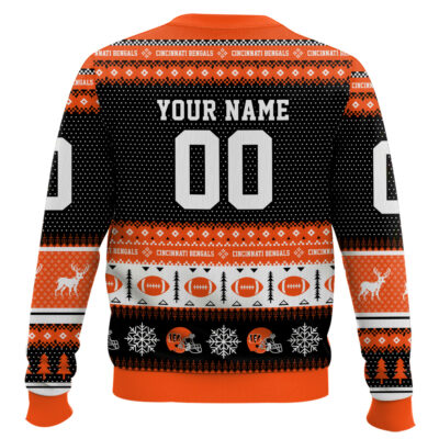Hooktab Cincinnati Bengals – Custom Name And Number Ugly Sweater