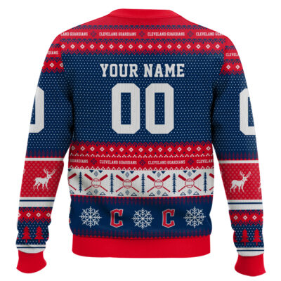 Hooktab Cleveland Guardians – Custom Name And Number Ugly Sweater