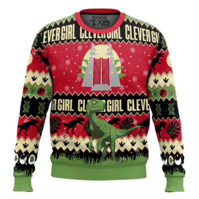 Clever Girl Jurassic Park Ugly Christmas Sweater