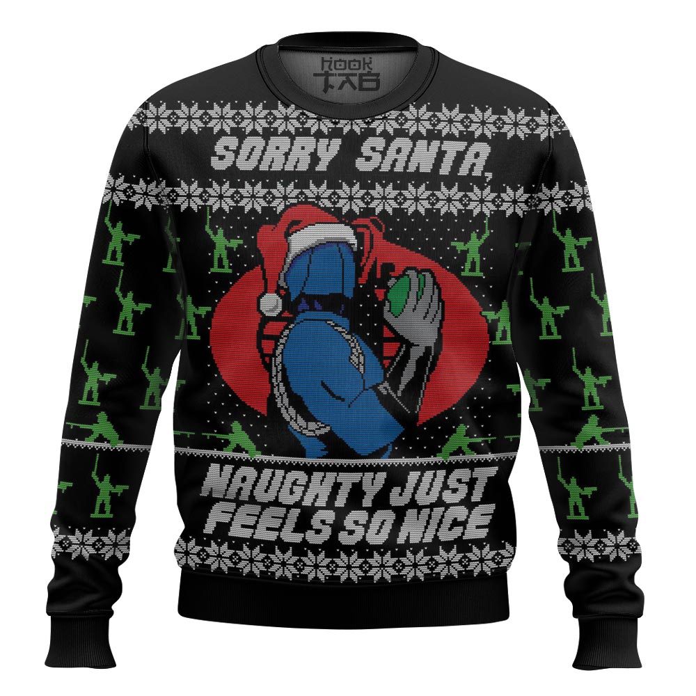 Hooktab Cobra Commander “Sorry Santa” Ugly Christmas Sweater Hooktab Cobra Commander “Sorry Santa” Ugly Christmas Sweater
