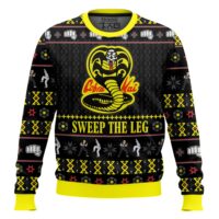 Hooktab Cobra Kai Sweep The Leg Karate Kid Ugly Christmas Sweater