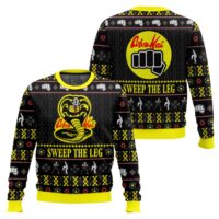 Hooktab Cobra Kai Sweep The Leg Karate Kid Ugly Christmas Sweater