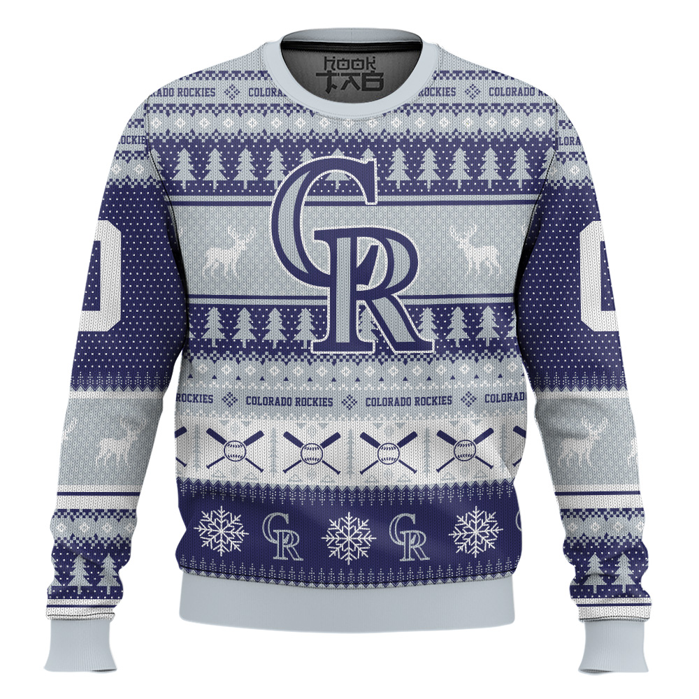 Hooktab Colorado Rockies - Custom Name And Number Ugly Sweater Hooktab Colorado Rockies - Custom Name And Number Ugly Sweater