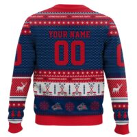 Hooktab Columbus Blue Jackets - Custom Name And Number Ugly Sweater