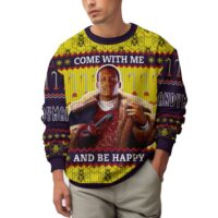 Hooktab Come With Me And Be Happy Candyman Ugly Christmas Sweater