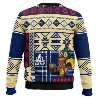 Hooktab Coors Banquet Camping Ugly Christmas Sweater