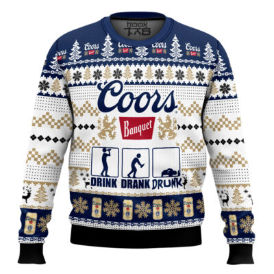 Coors Banquet Drink Drank Drunk Ugly Christmas Sweater