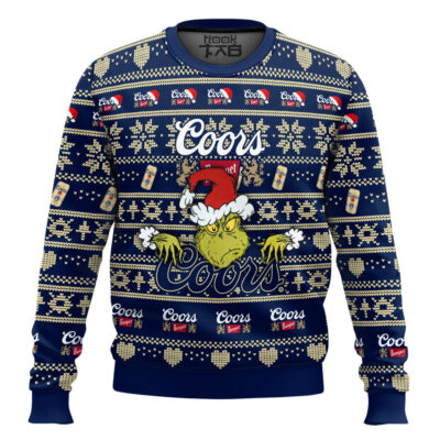 Coors Banquet Grinch Santa Ugly Christmas Sweater