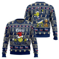Hooktab Coors Banquet Grinch Santa Ugly Christmas Sweater
