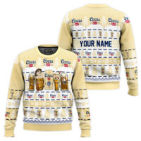 Hooktab Coors Banquet Horror Drink - Custom Name Ugly Christmas Sweater