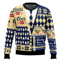 Hooktab Coors Banquet Suit And Tie Ugly Christmas Sweater