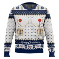 Hooktab Coors Banquet Titties Funny Ugly Christmas Sweater