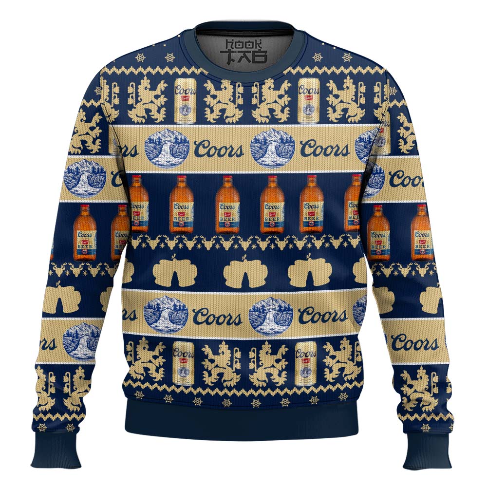 Hooktab Coors Beer Ugly Christmas Sweater Hooktab Coors Beer Ugly Christmas Sweater