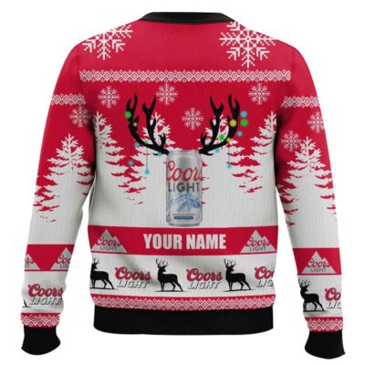 Hooktab Coors Light – Custom Name Ugly Christmas Sweater