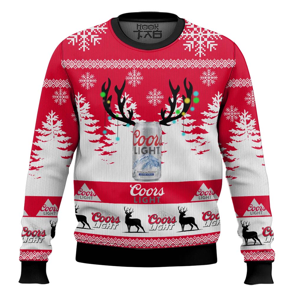 Hooktab Coors Light - Custom Name Ugly Christmas Sweater Hooktab Coors Light - Custom Name Ugly Christmas Sweater