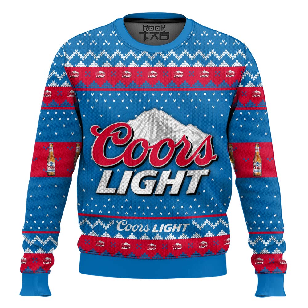 Hooktab Coors Light Beer Ugly Christmas Sweater Hooktab Coors Light Beer Ugly Christmas Sweater