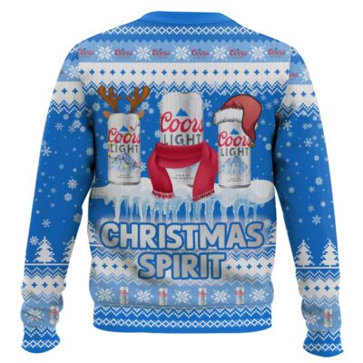 Hooktab Coors Light Christmas Spirit Ugly Christmas Sweater