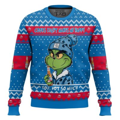 Coors Light Makes Me Happy Ugly Christmas Sweater