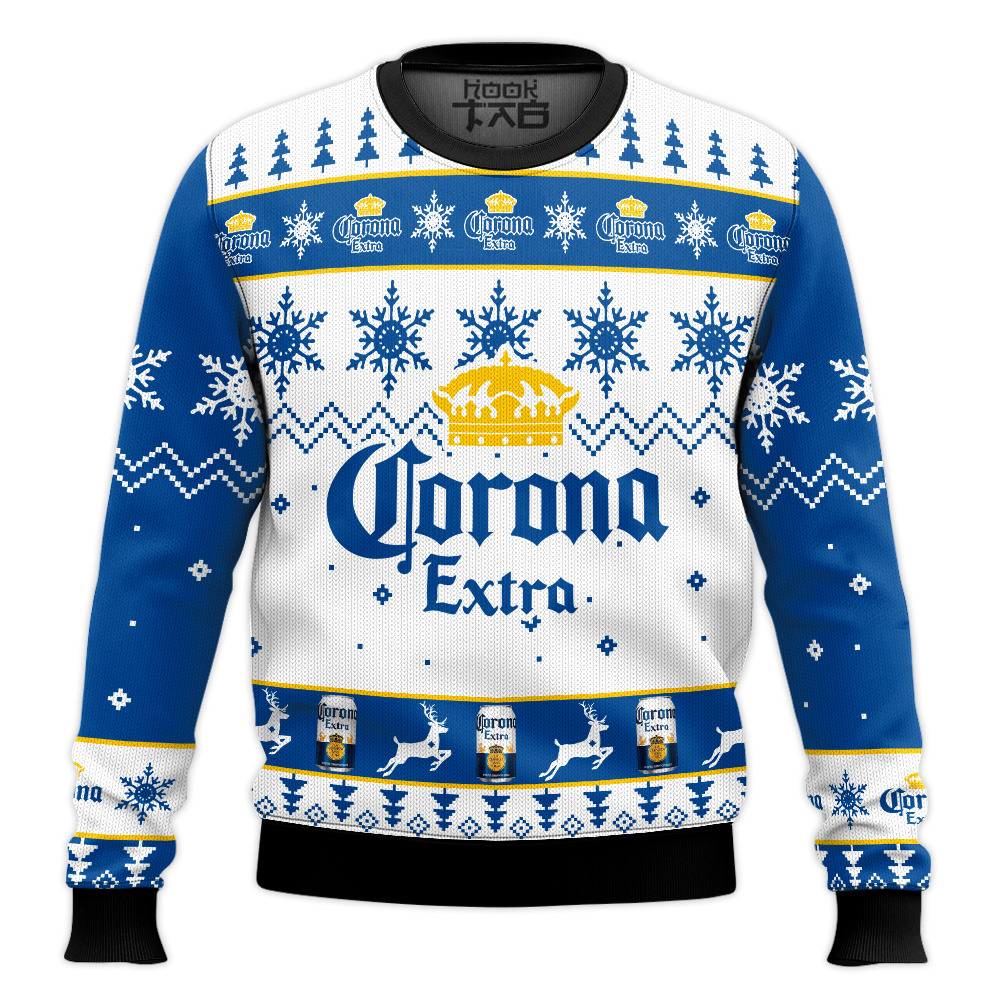Hooktab Corona Extra Beer - Custom Name Ugly Christmas Sweater Hooktab Corona Extra Beer - Custom Name Ugly Christmas Sweater