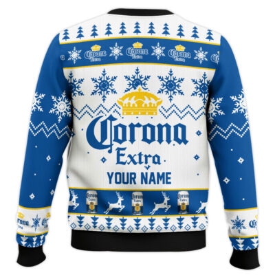 Hooktab Corona Extra Beer – Custom Name Ugly Christmas Sweater