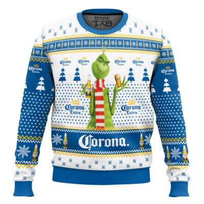 Corona Extra Grinch Ugly Christmas Sweater