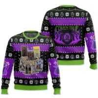 Hooktab Coven True The Witches' Road Ugly Christmas Sweater