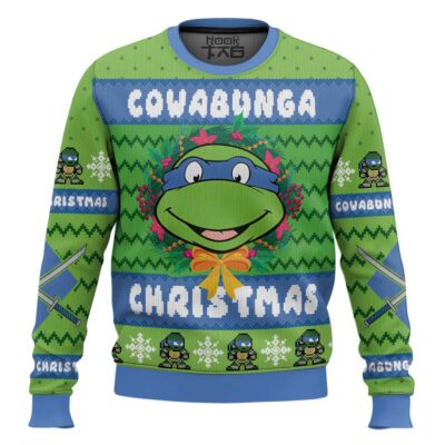 Cowabunga Leonardo Teenage Mutant Ninja Turtles Ugly Christmas Sweater