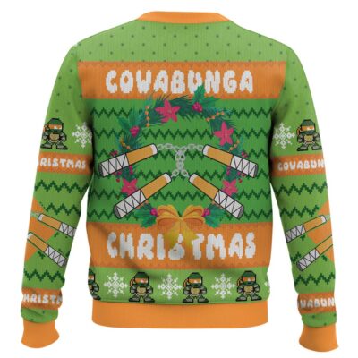 Hooktab Cowabunga Michelangelo Teenage Mutant Ninja Turtles Ugly Christmas Sweater
