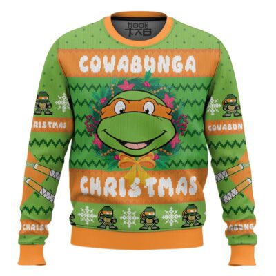 Cowabunga Michelangelo Teenage Mutant Ninja Turtles Ugly Christmas Sweater