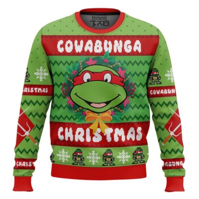 Cowabunga Raphael Teenage Mutant Ninja Turtles Ugly Christmas Sweater