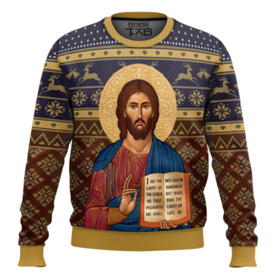 Cretan-style Christ Artwork Ugly Christmas Sweater