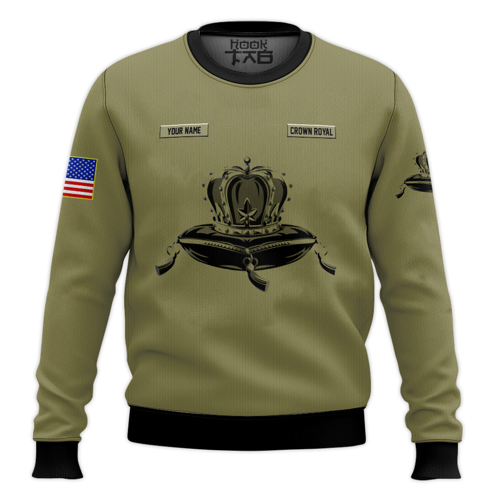 Hooktab Crown Royal Camo- Custom Name Ugly Christmas Sweater Hooktab Crown Royal Camo- Custom Name Ugly Christmas Sweater