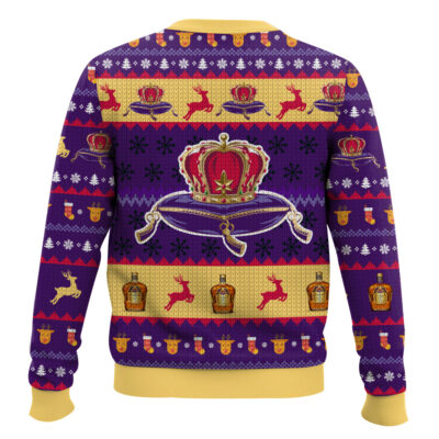 Hooktab Crown Royal Canadian Whikey Ugly Christmas Sweater