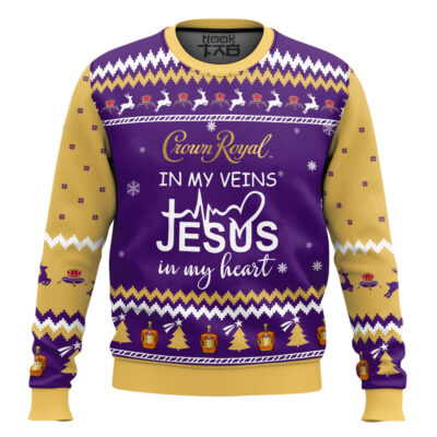 Crown Royal In My Vein Ugly Christmas Sweater