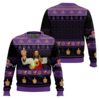 Hooktab Crown Royal Jesus Favorite Ugly Christmas Sweater