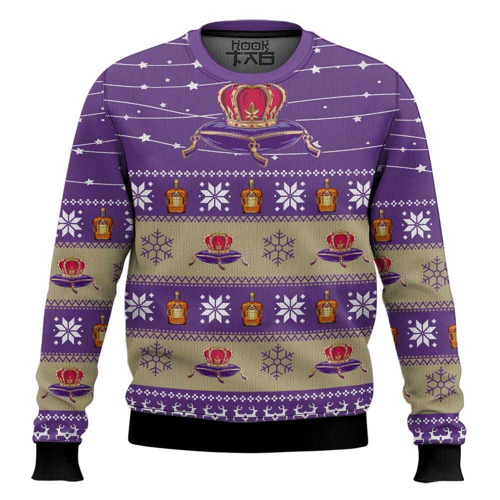 Hooktab Crown Royal Whisky - Custom Name Ugly Christmas Sweater Hooktab Crown Royal Whisky - Custom Name Ugly Christmas Sweater