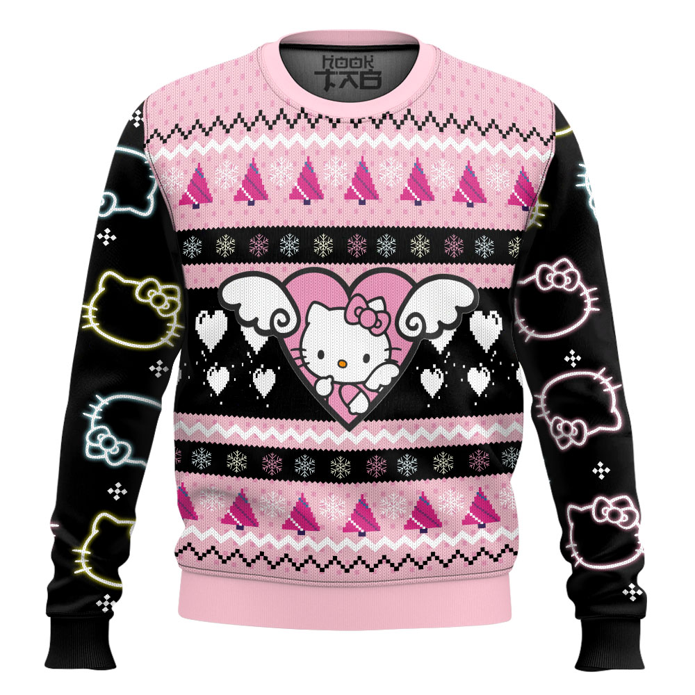 Hooktab Cute Hello Kitty Ugly Christmas Sweater Hooktab Cute Hello Kitty Ugly Christmas Sweater