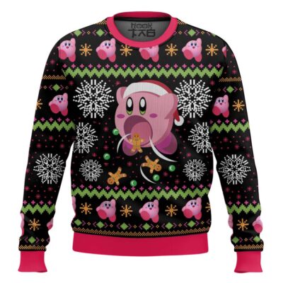 Cute Pink Hungry Kirby's Dream Land Ugly Christmas Sweater